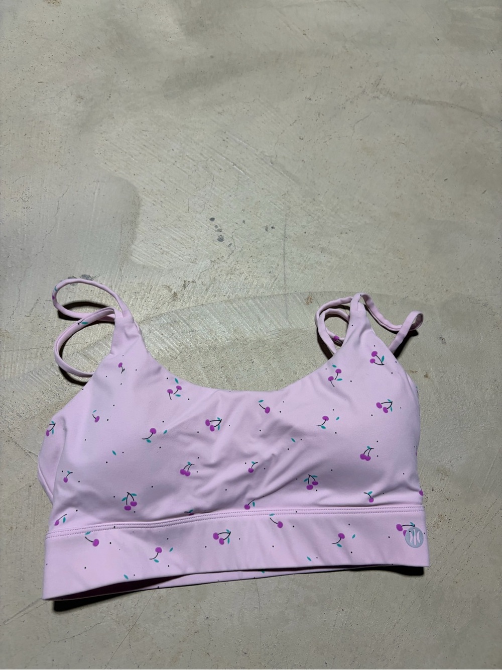 Astoria activewear Light Pink Cherry Print sports bra small